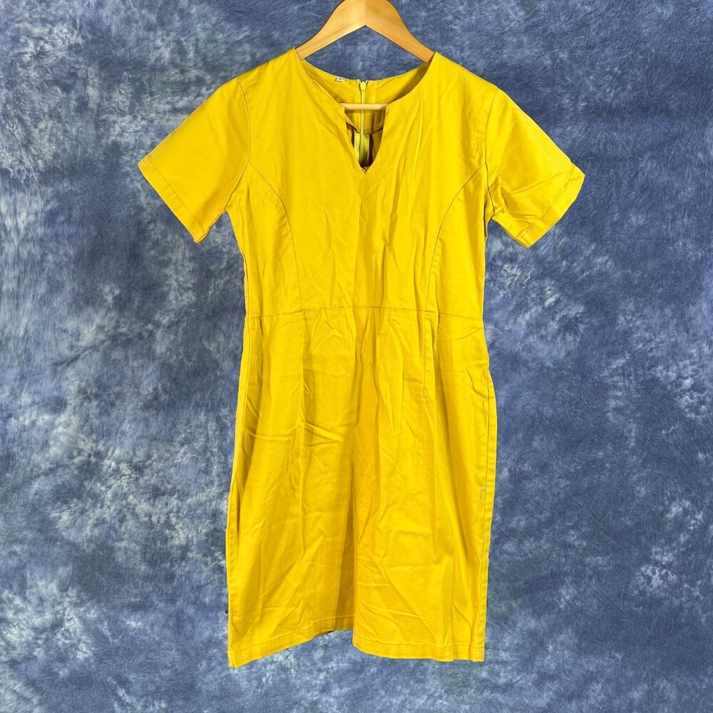 Mustard Yellow Sheath Dress Sz L